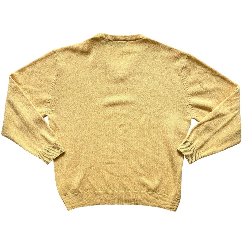 VTG Orvis Lambswool V-Neck Sweater Large Golden Wheat Yellow Elevated Basic Chic - Picture 2 of 7